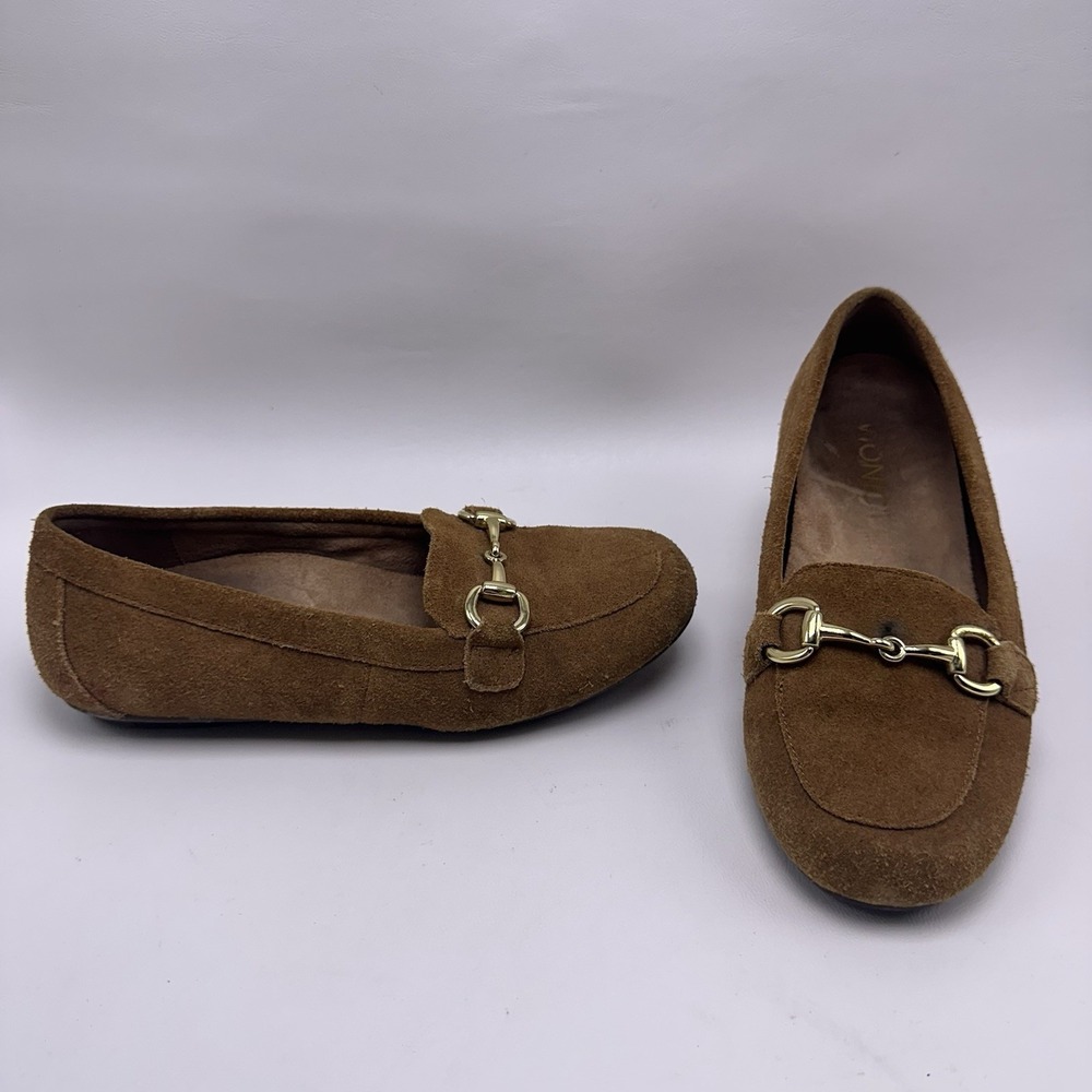 Vionic Bibiana Womens Brown Suede Horse Bit Slip on Loafers Size US 5